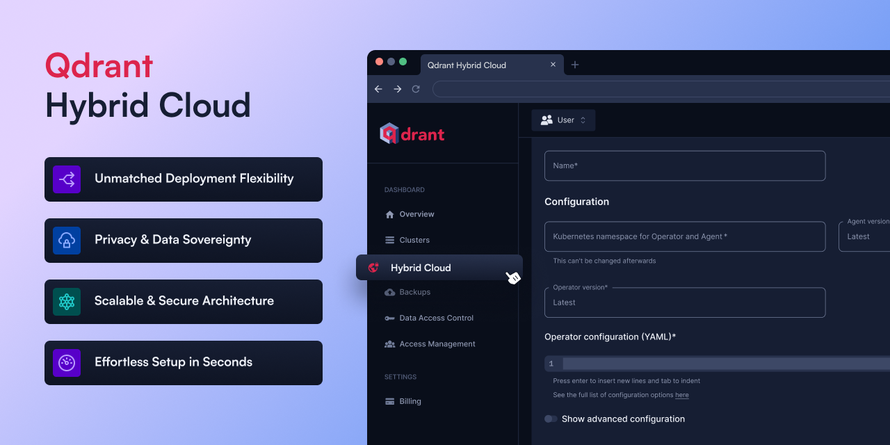 We are excited to announce the official launch of Qdrant Hybrid Cloud today, a significant leap forward in the field of vector search and enterprise A