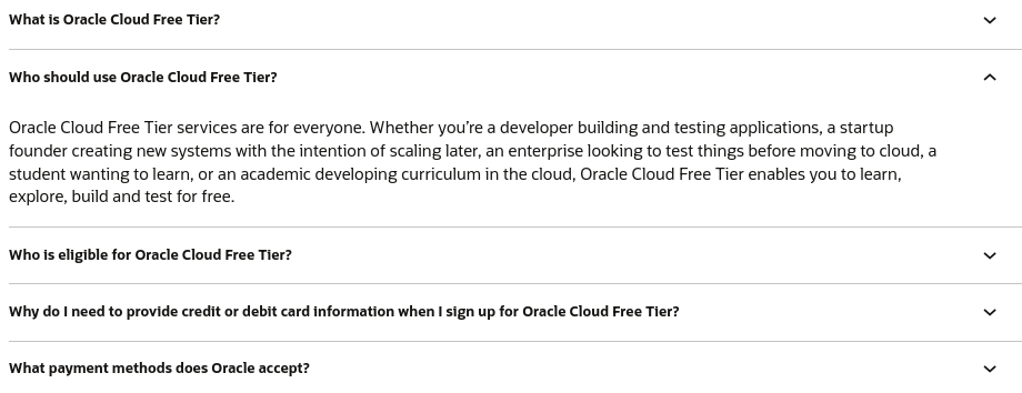 Some examples of the Oracle Cloud FAQ