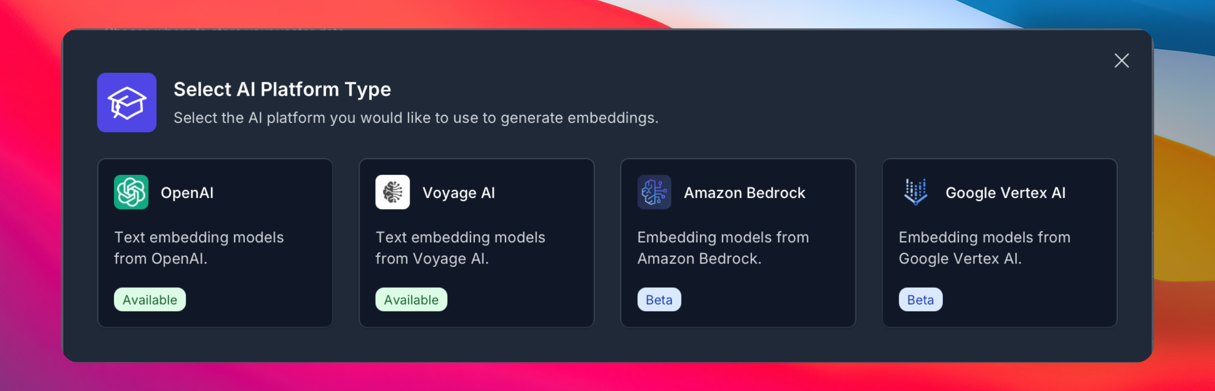 Vectorize Embeddings