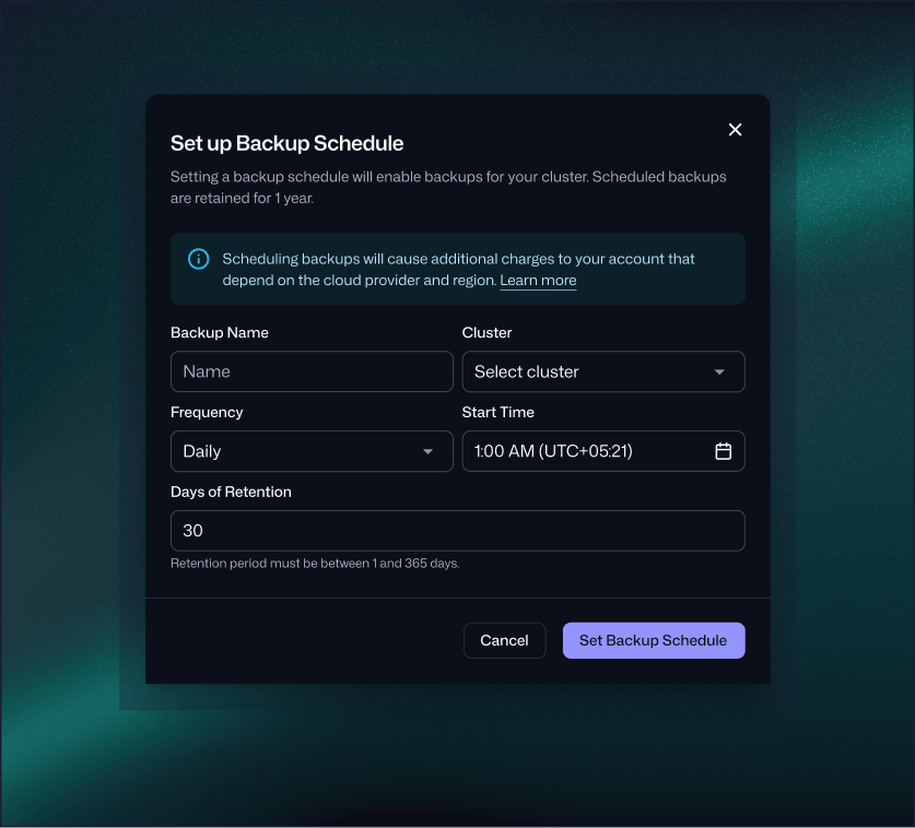 Backups UI